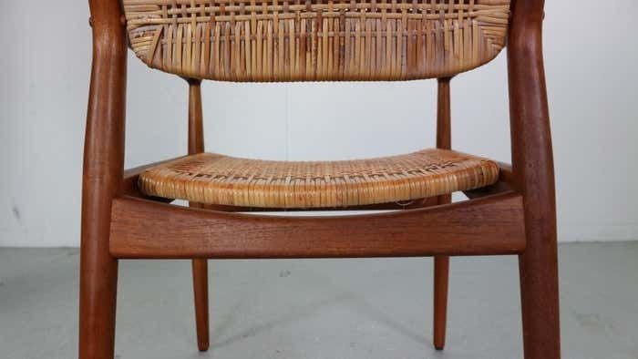 photo buy Arne Vodder Teak/Rattan Chair "Model 51" For Sibast Furniture, 1950 Denmark