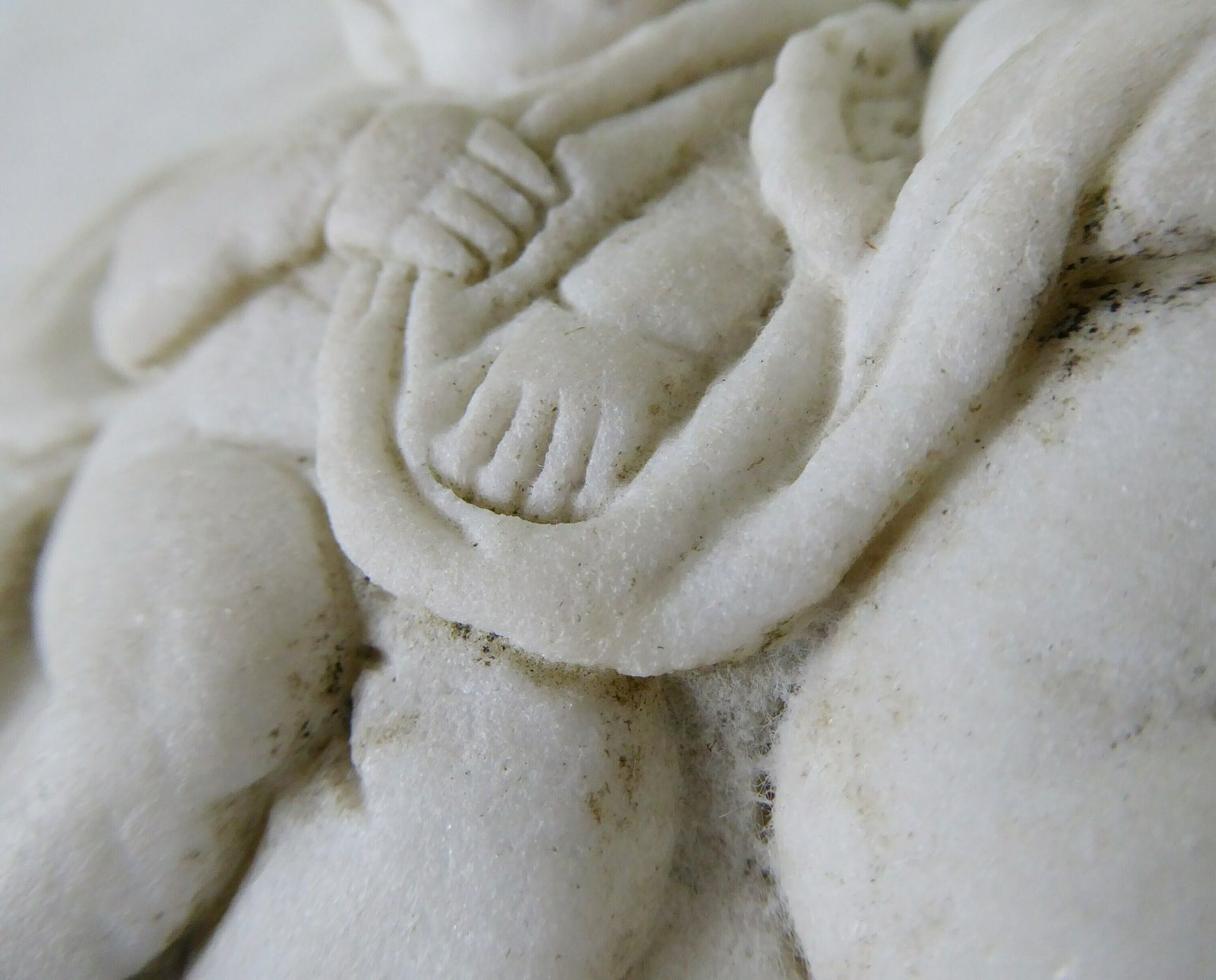 White Marble Cherubs Plaque | Antique Putti Decorative Frieze | Architectural Salvage | Romantic Décor photo vintage