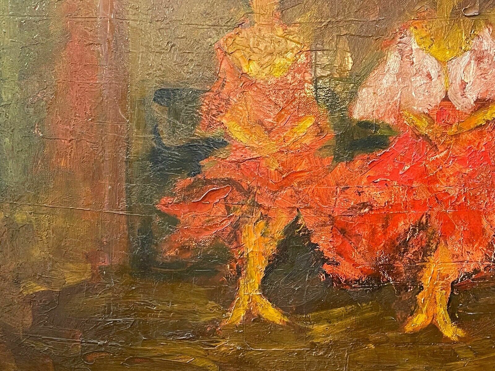 Oil Painting On Modern Canvas, Dance Scene, 20th Century, Impressionist photo Art