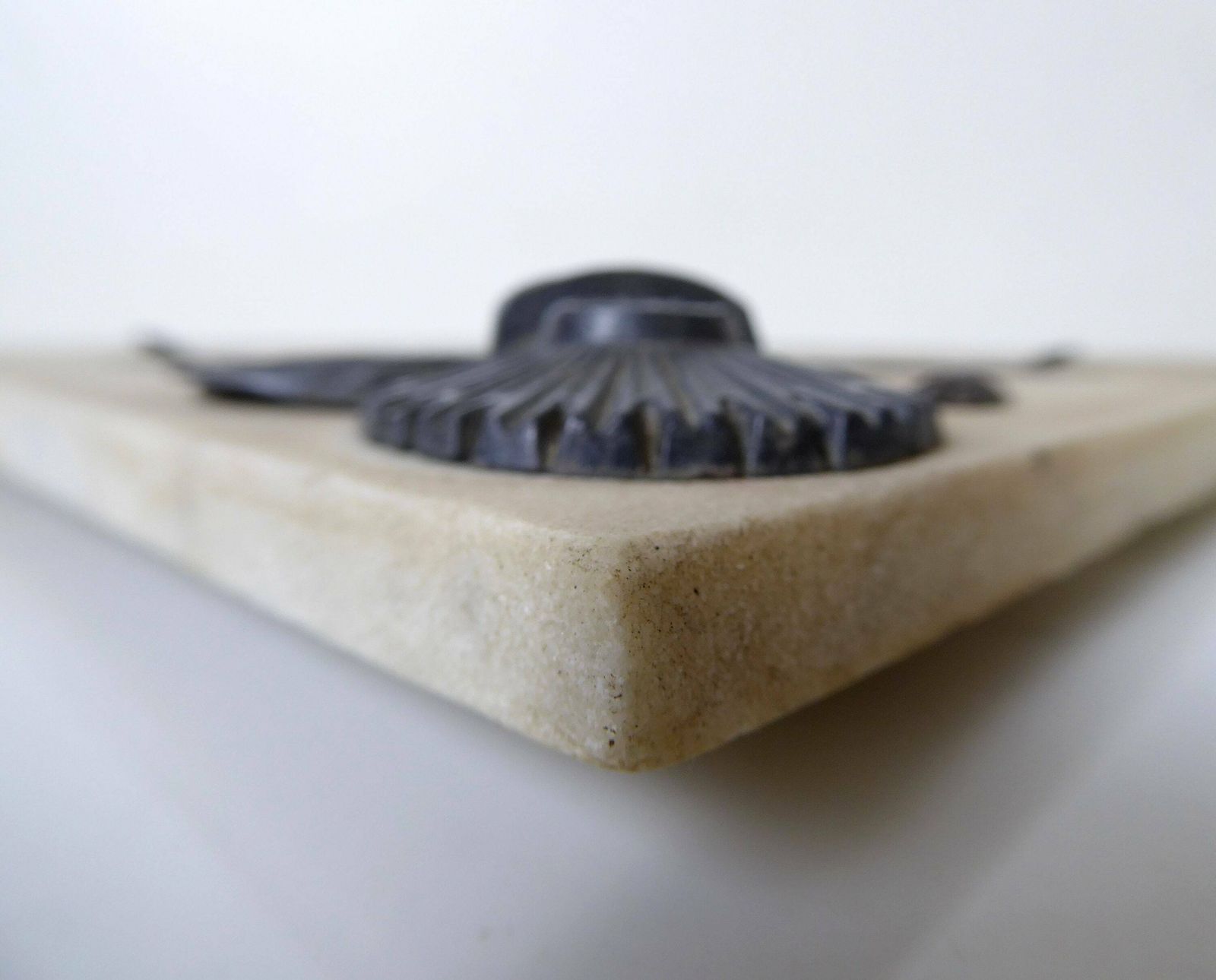 photo furniture First Communion Souvenir | Antique French Religious Souvenir | Marble Plaque