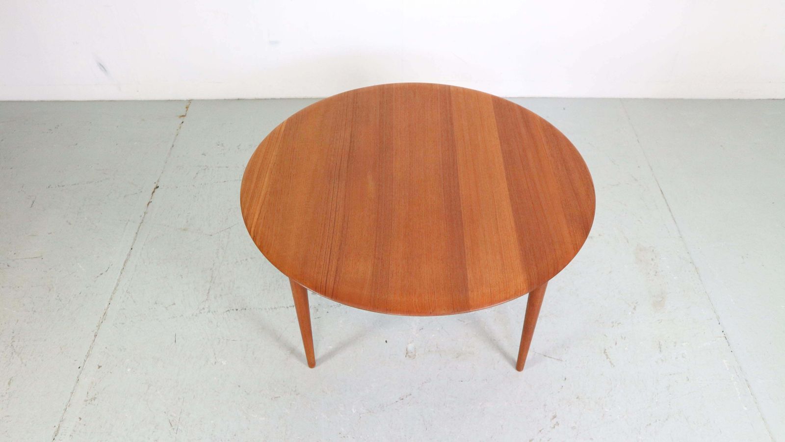 Peter Hvidt& Orla Mølgaard Nielsen Teak Round Coffee Table For France& Son, 1950 photo for sale