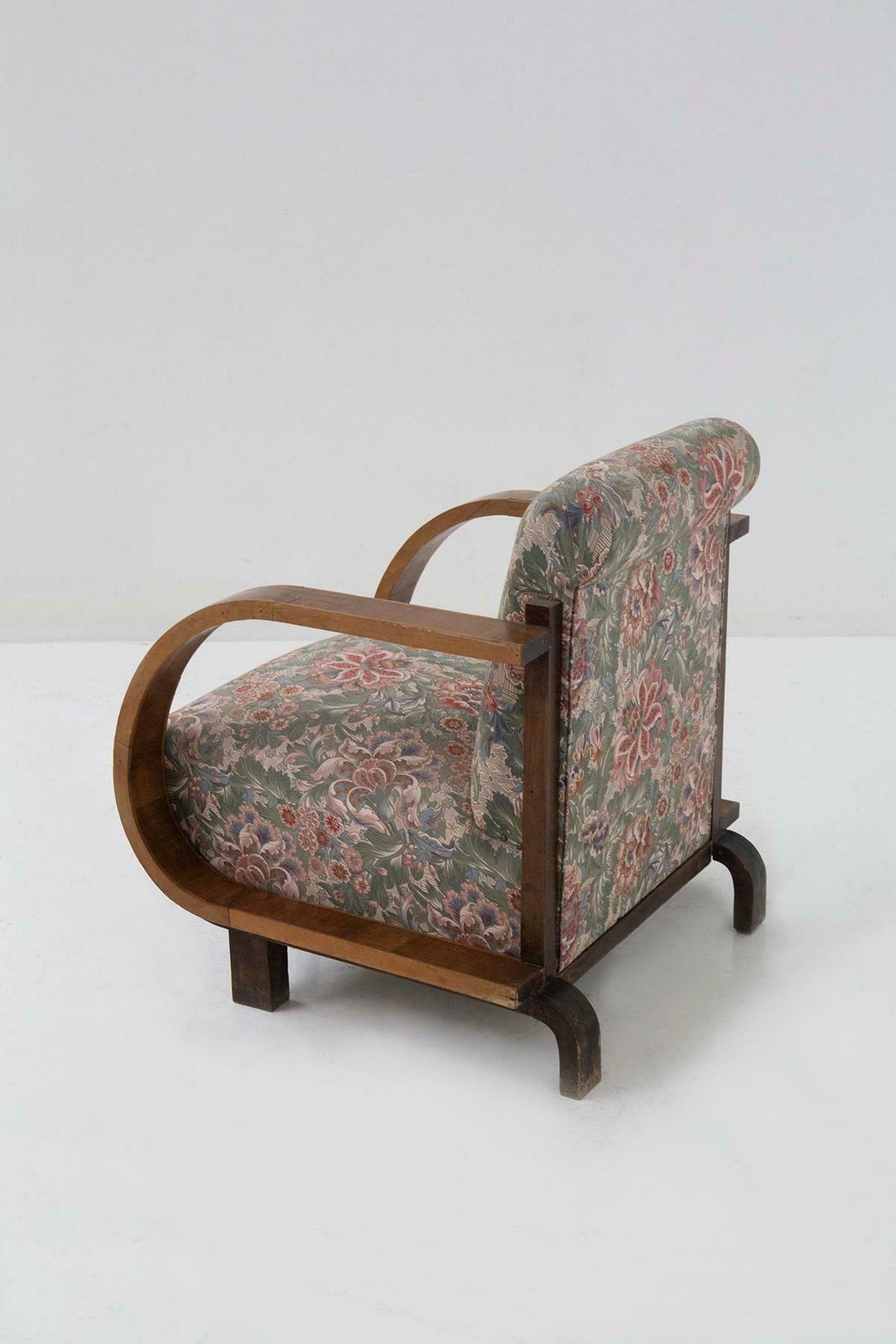 Italian Armchair In Original Floral Fabric Of The Time photo Furniture