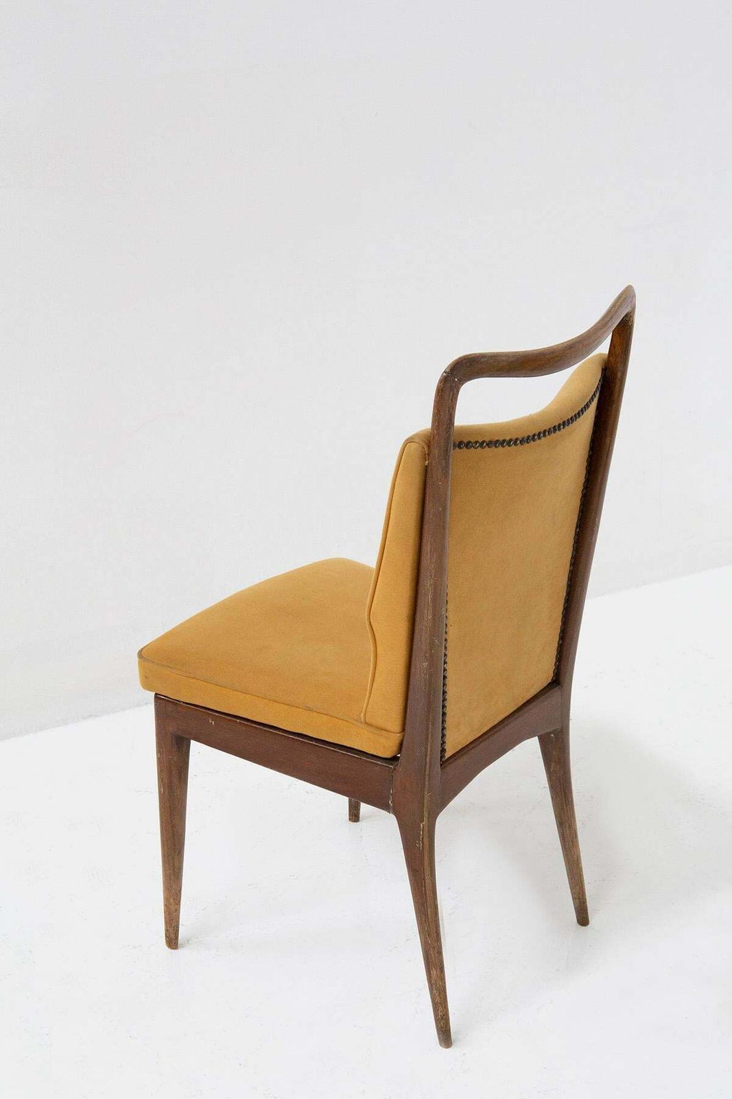Isa Bergamo Set Of Italian Six Chairs In Yellow Fabric