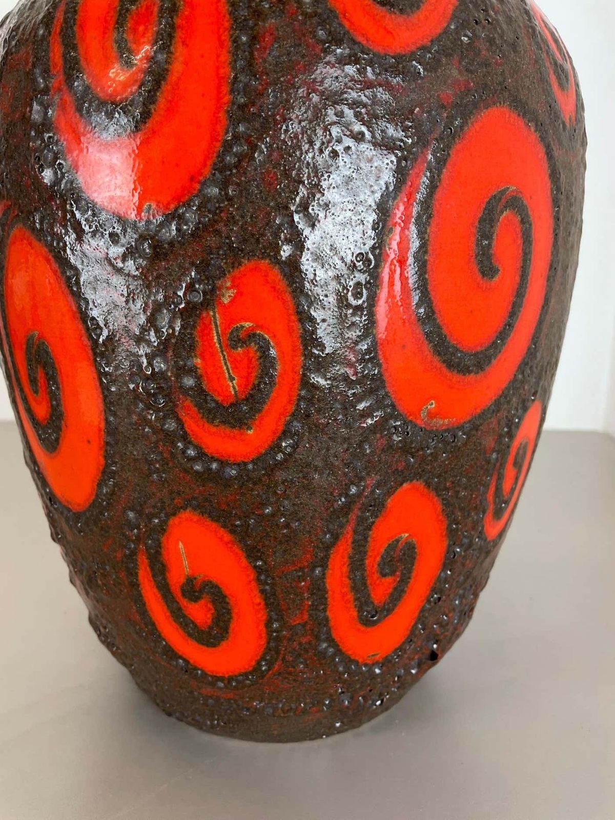 Home Decor Large Pottery Fat Lava Brown Red 241 47 Floor Vase Made By Scheurich, 1970s photo