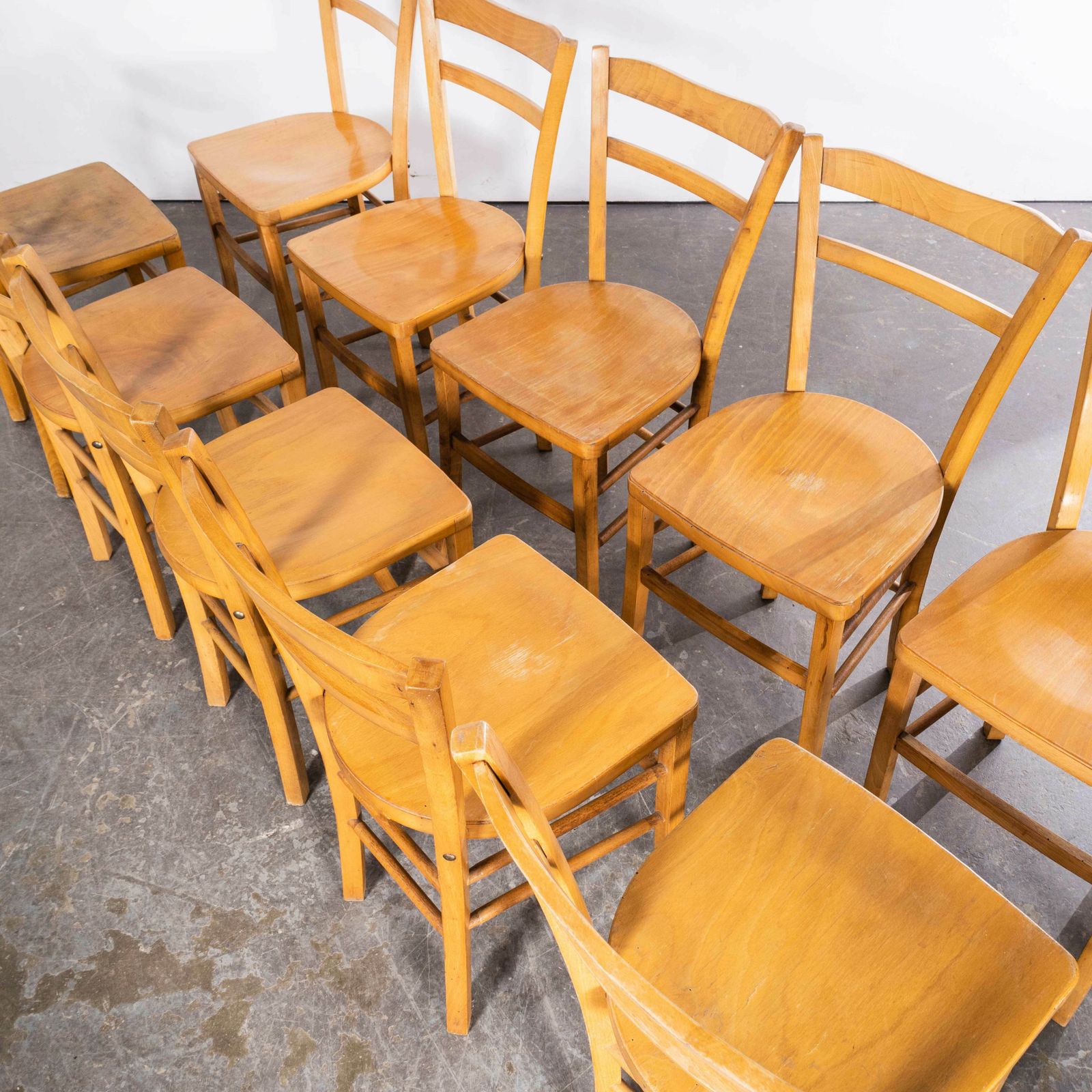 1950’s Luterma French Blonde Simple Farmhouse Dining Chairs – Set Of Eleven photo 1542.0