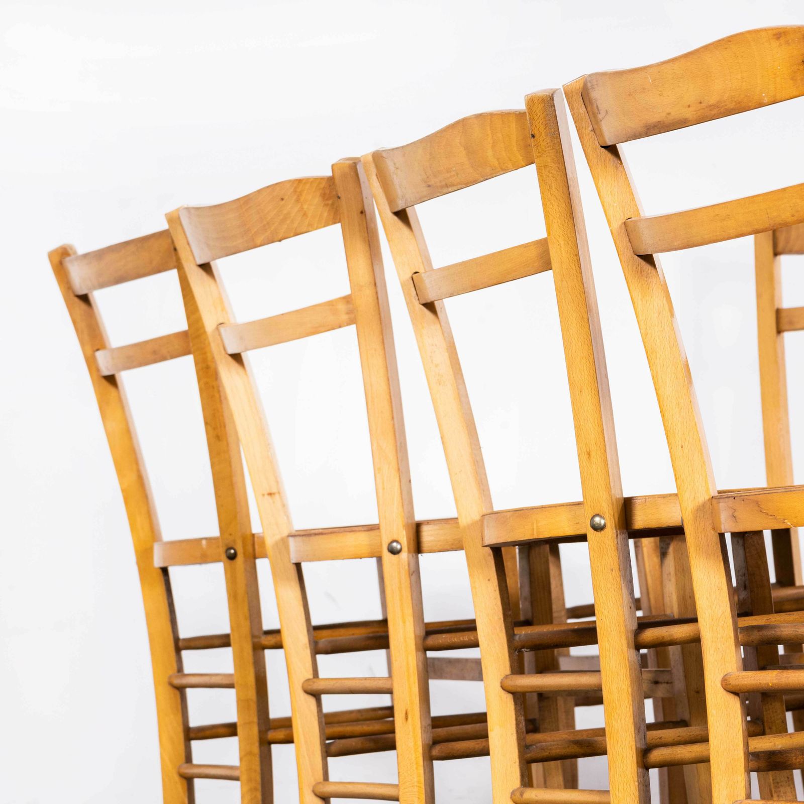 1950’s Luterma French Blonde Simple Farmhouse Dining Chairs – Set Of Eleven photo buy