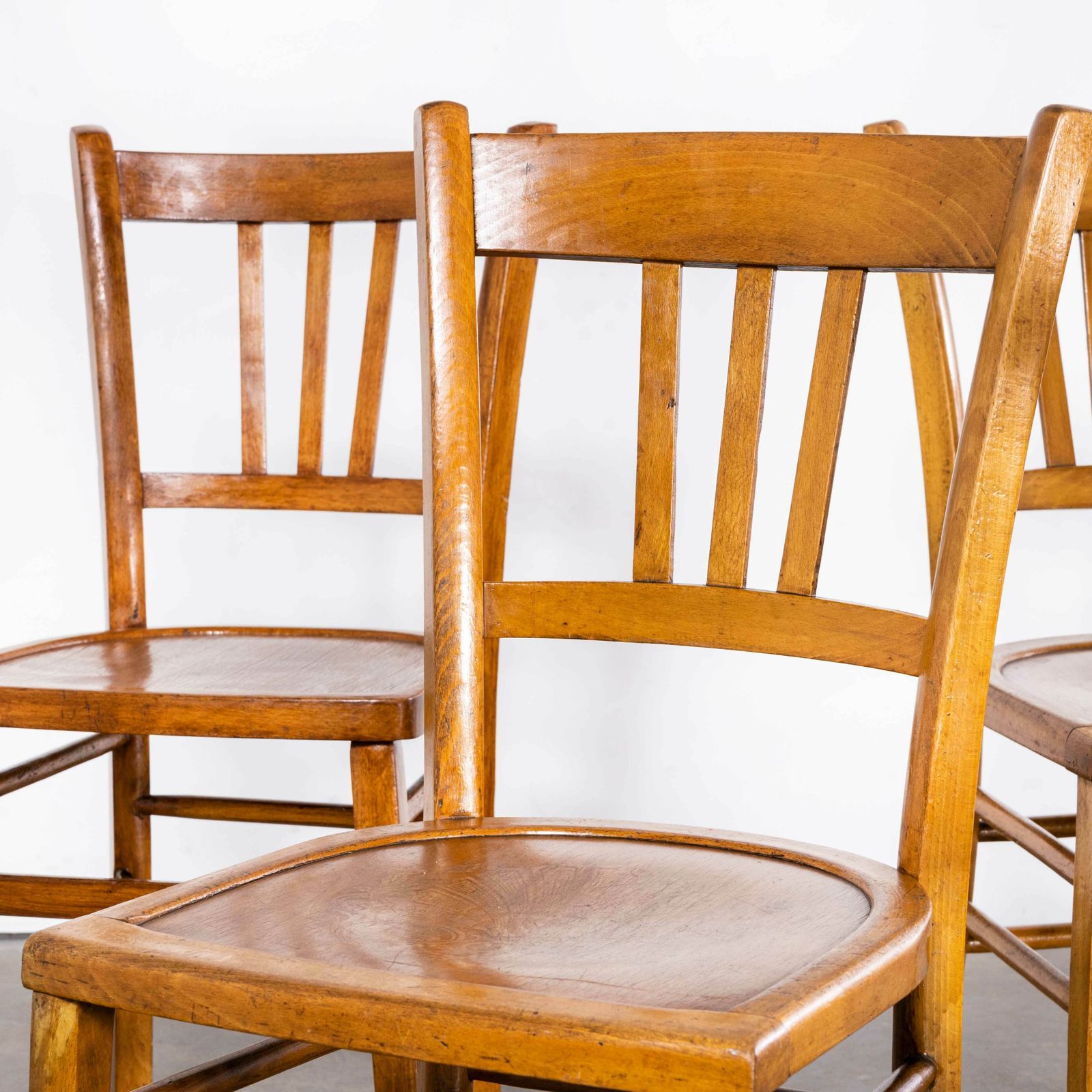 1950’s Standard Blonde Farmhouse French Mixed Dining Chairs – Set Of Six photo furniture