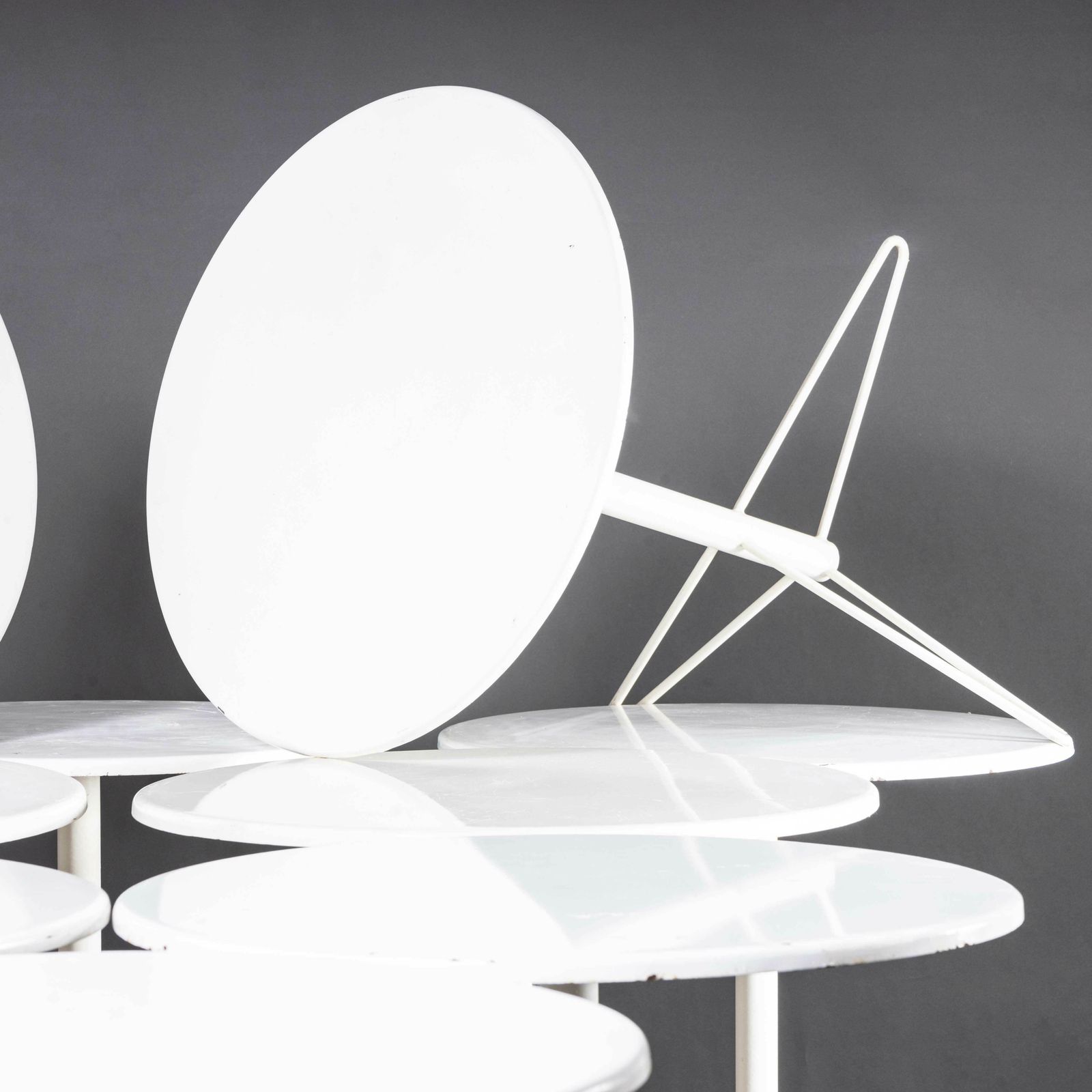 1970’s Egon Eiremann House In Baden Baden White Metal Tables photo buy