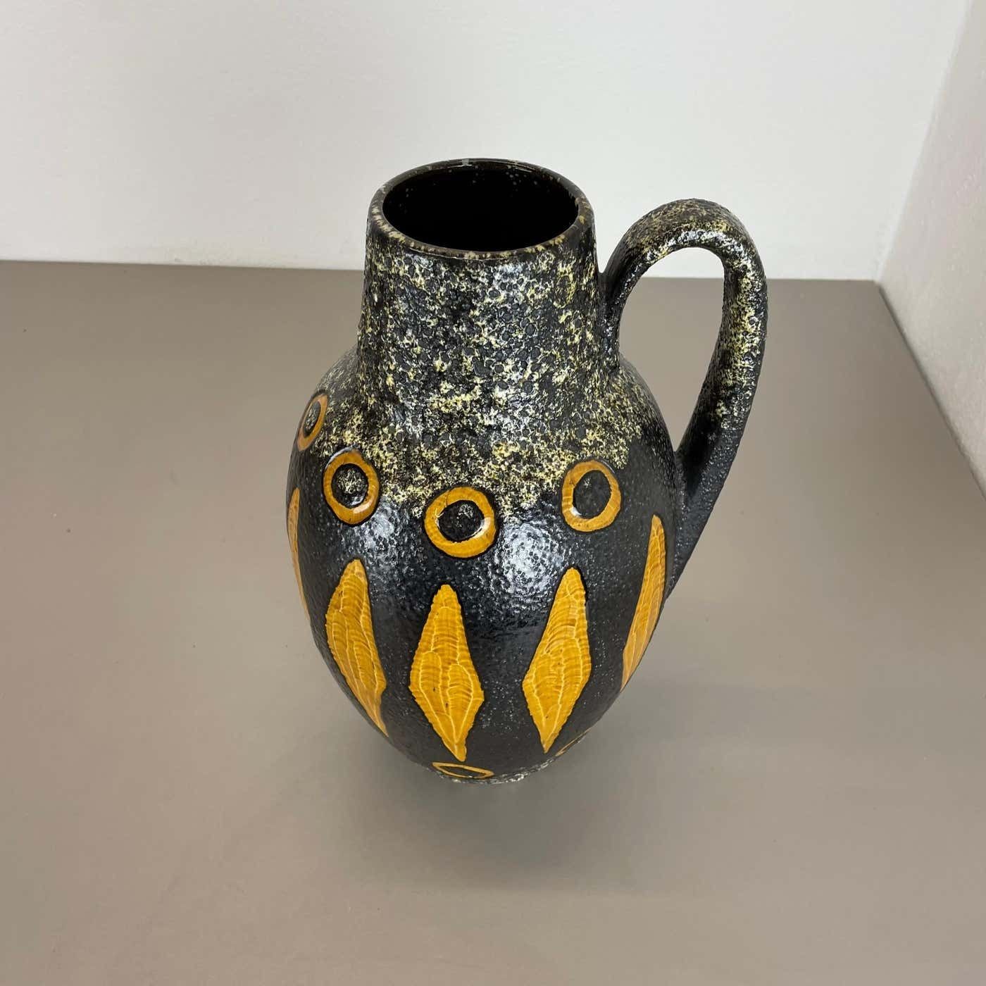 Large Pottery Fat Lava "Abstract" 279 38 Floor Vase By Scheurich, Wgp 1970s photo for sale