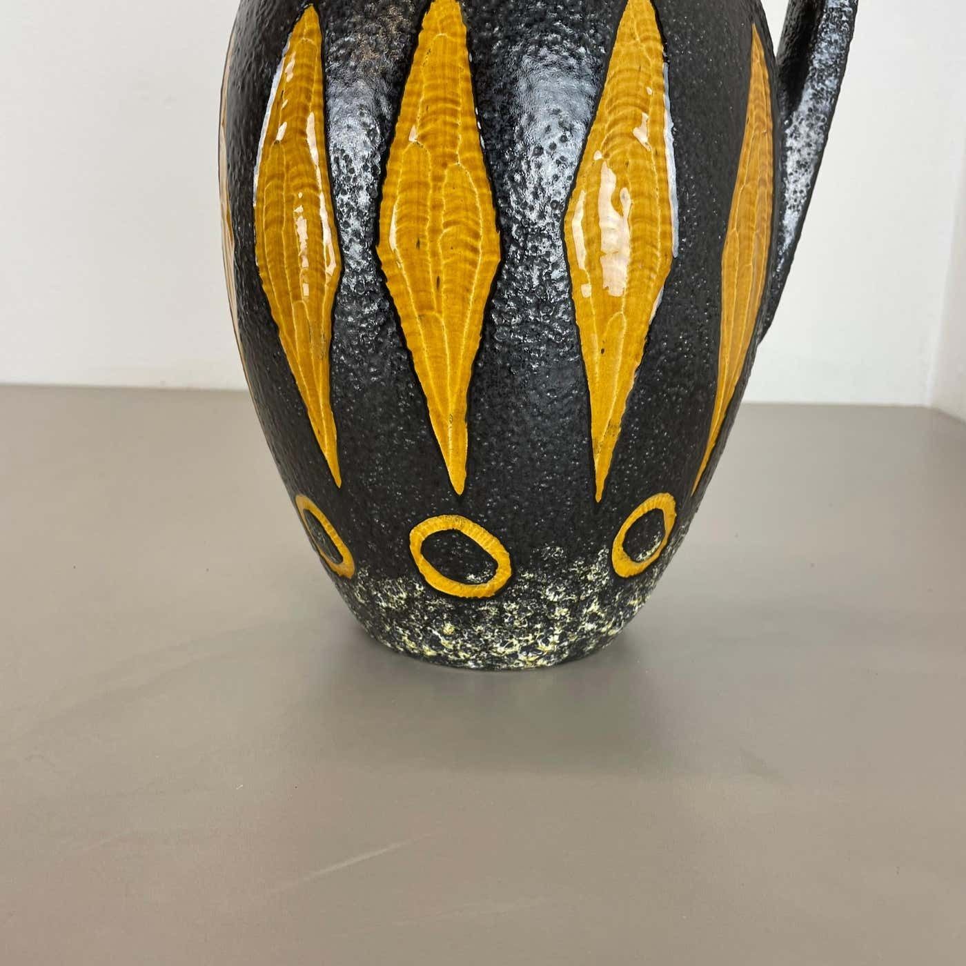 Large Pottery Fat Lava "Abstract" 279 38 Floor Vase By Scheurich, Wgp 1970s photo Home Decor