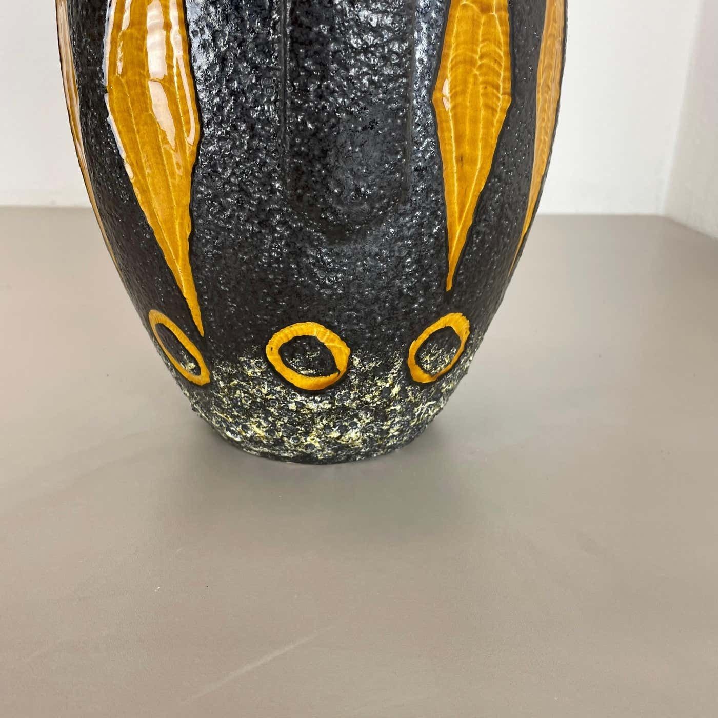 photo vinterior Large Pottery Fat Lava "Abstract" 279 38 Floor Vase By Scheurich, Wgp 1970s