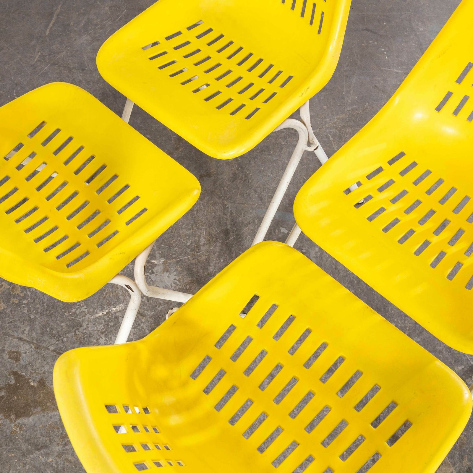 1970’s Classic Yellow Stacking Italian Bar Dining Chairs – Set Of Four photo furniture