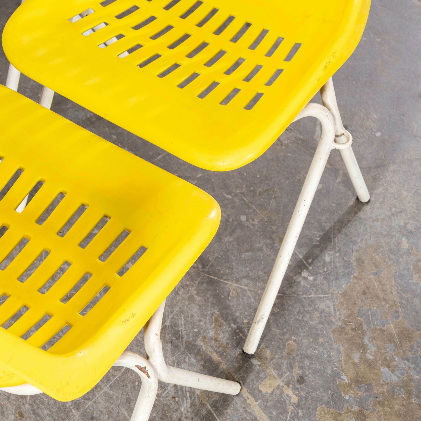 1970’s Classic Yellow Stacking Italian Bar Dining Chairs – Set Of Four photo 336.0