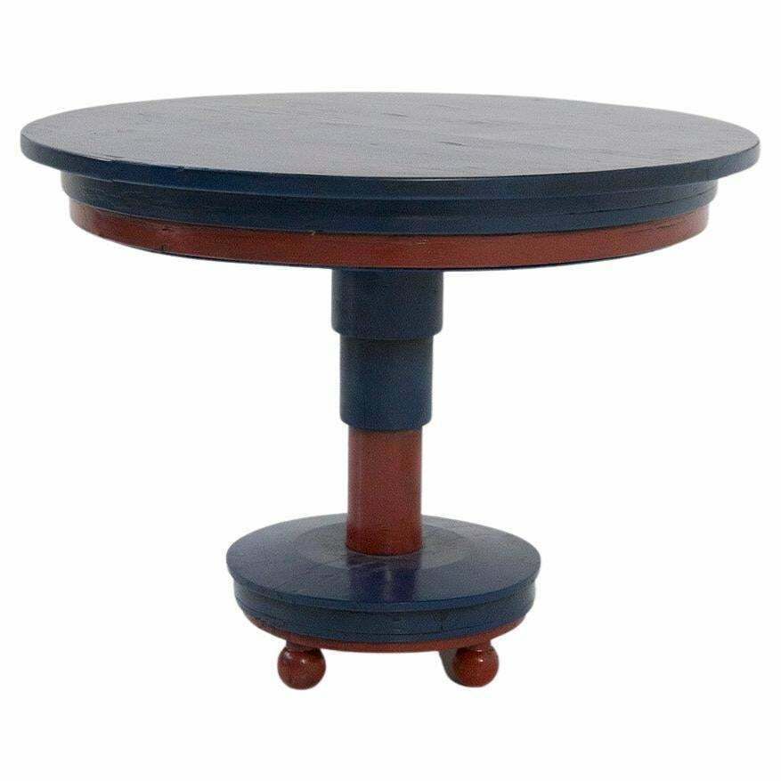 Fillìa Luigi Colombo Italian Coffee Table Blue And Red Futurist Attr.