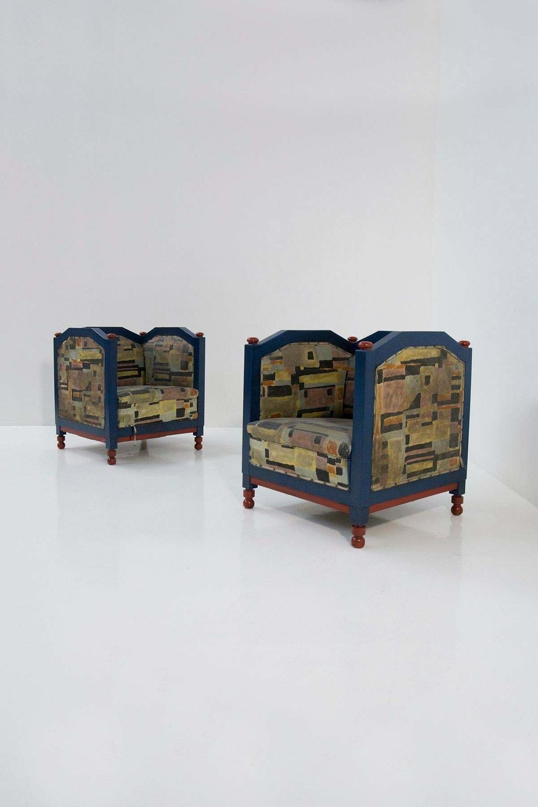 Fillìa Luigi Colombo Attr. Rare Italian Futurist Armchairs photo furniture