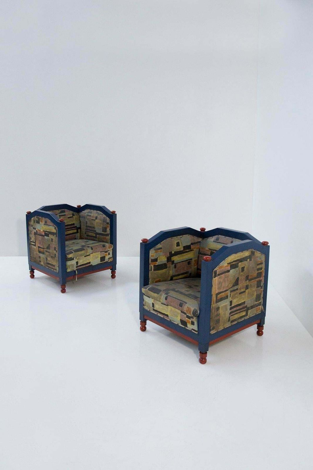 Fillìa Luigi Colombo Attr. Rare Italian Futurist Armchairs photo 7952.0
