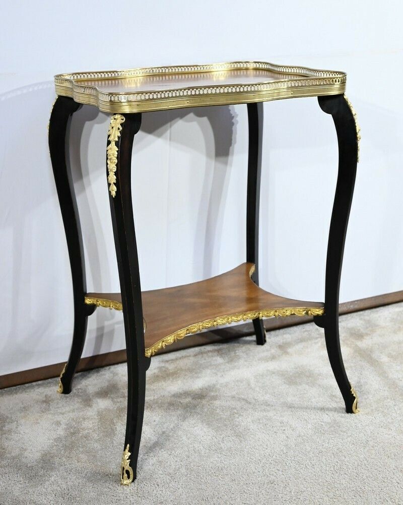 Small Coffee Table In Mahogany And Blackened Wood, Napoleon III Style   Late 19th Century photo furniture