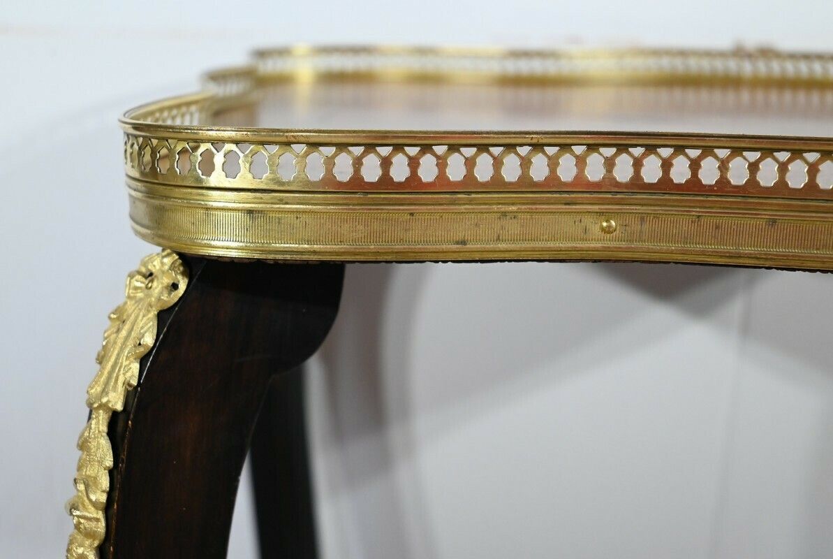 photo furniture Small Coffee Table In Mahogany And Blackened Wood, Napoleon III Style   Late 19th Century