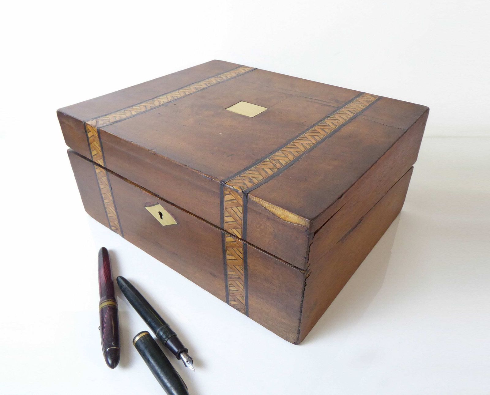 Antique Oak Writing Slope | Stationery Cabinet
