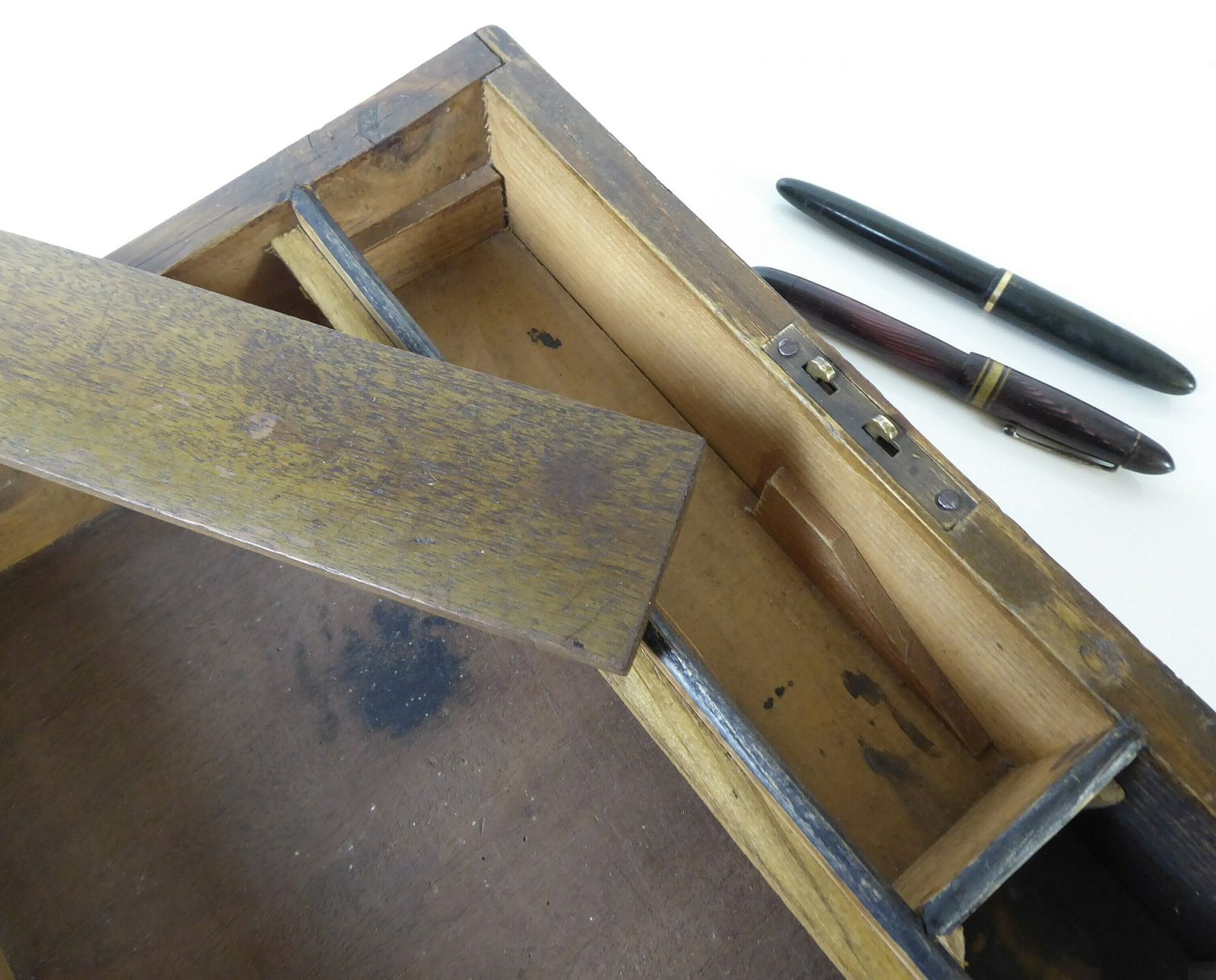 Antique Oak Writing Slope | Stationery Cabinet photo vintage