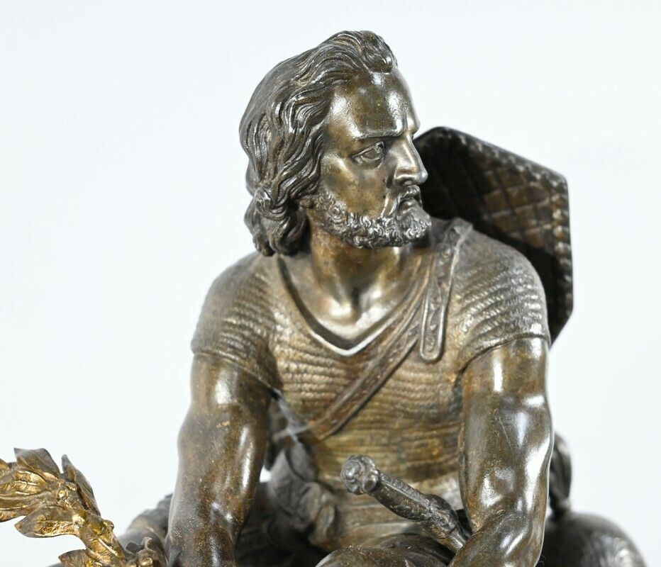photo for sale Borne Clock In Marble And Bronze, Stamped Viel & Delrue – Late 19th Century