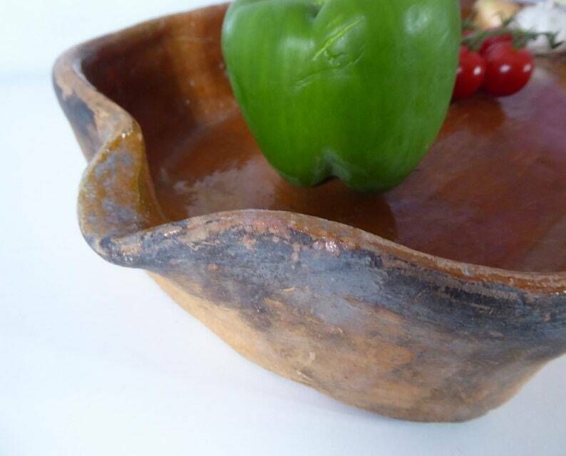 Terracotta Lèchefrite | Large Antique French Rustic Cooking Drip Tray | Earthenware Fruit Bowl | French Kitchen Décor | Lèche Frite photo 237.0