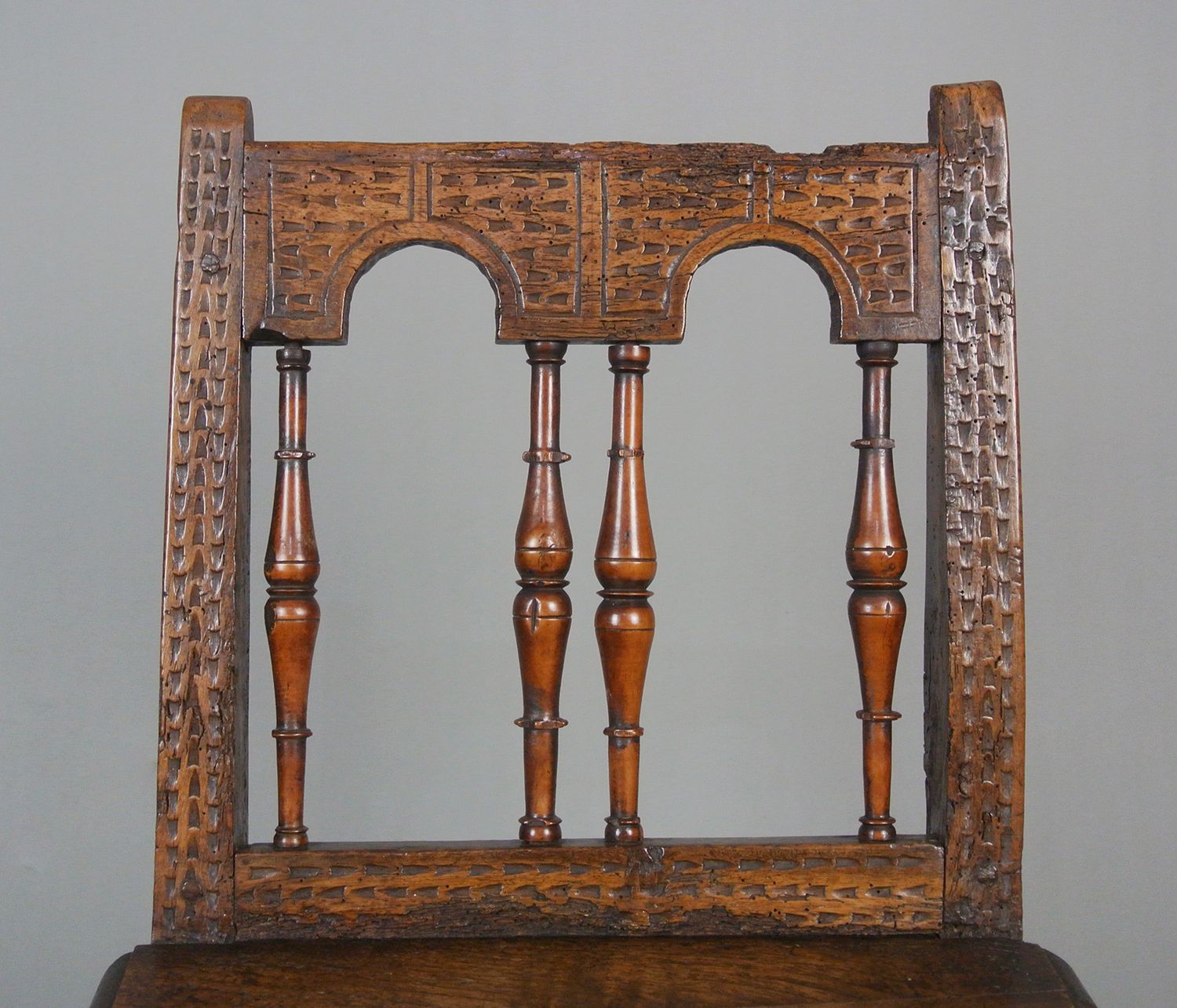 Rare And Beautiful Walnut And Yew Spindle 'Back Stool' Chair C. 1600 photo Furniture