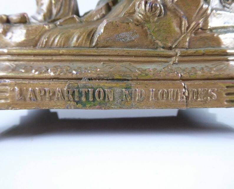 The Miracle Of Lourdes   Souvenir Of Lourdes   Antique French Religious Sculpture photo buy