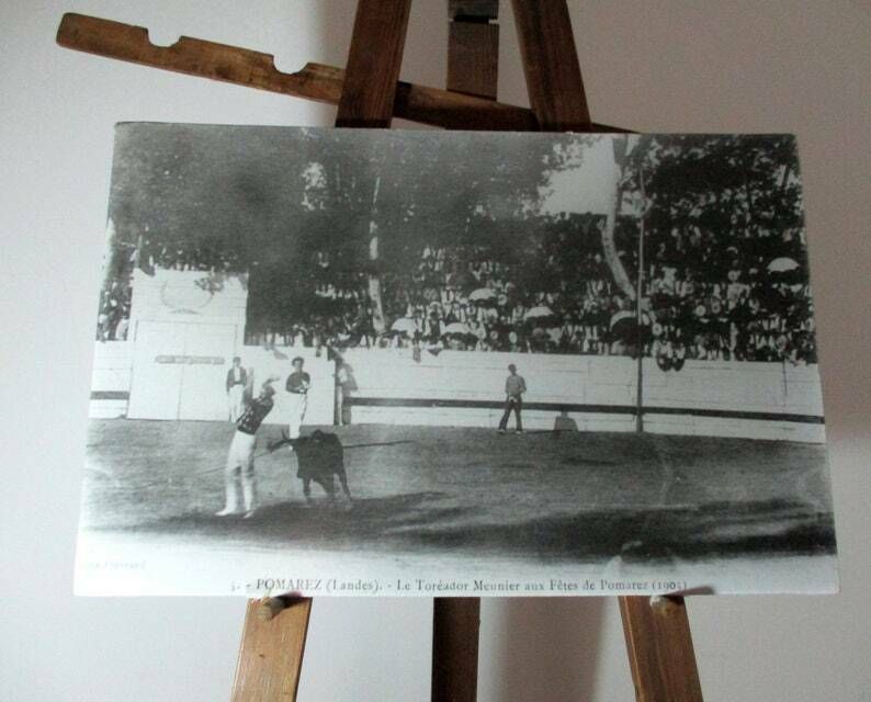 Antique Photographs French Bullfighting Photographs   Course Landaise   French Culture   Bull Fighting Poster   Large Mounted Photos photo furniture