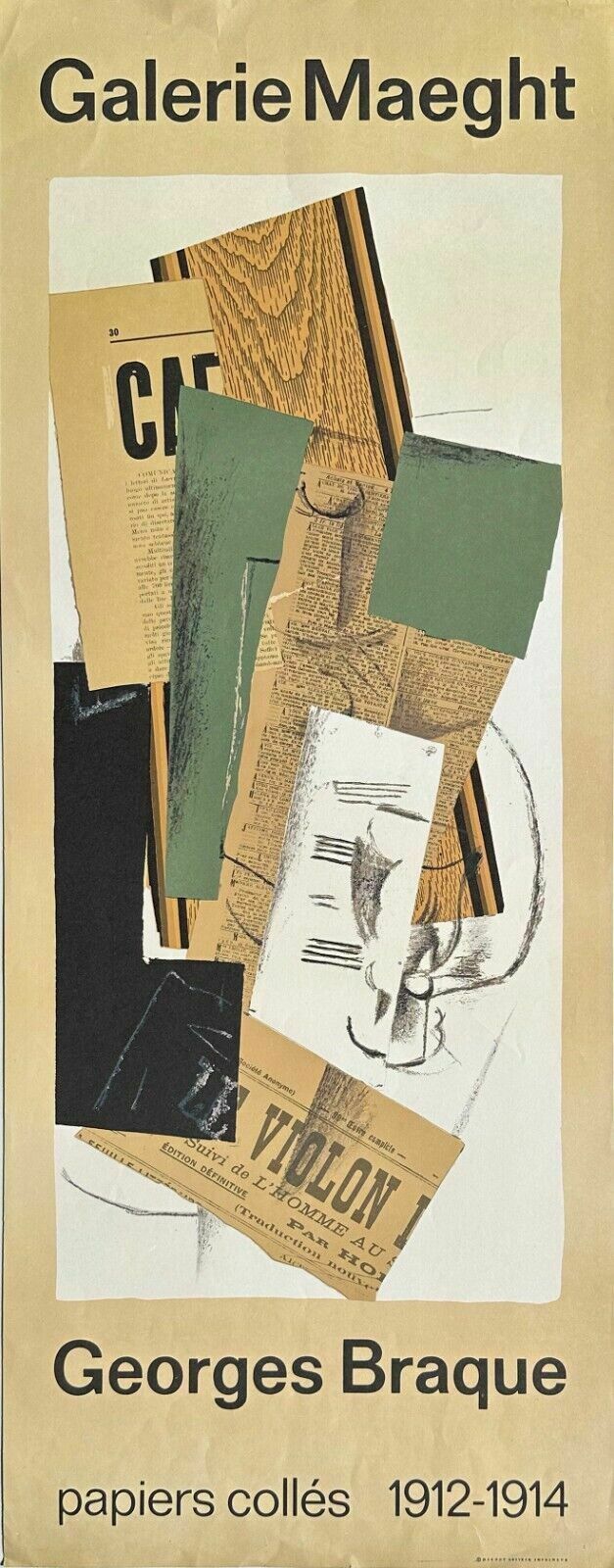 Braque Georges   Poster Galerie Maeght Glued Papers 1912 1914