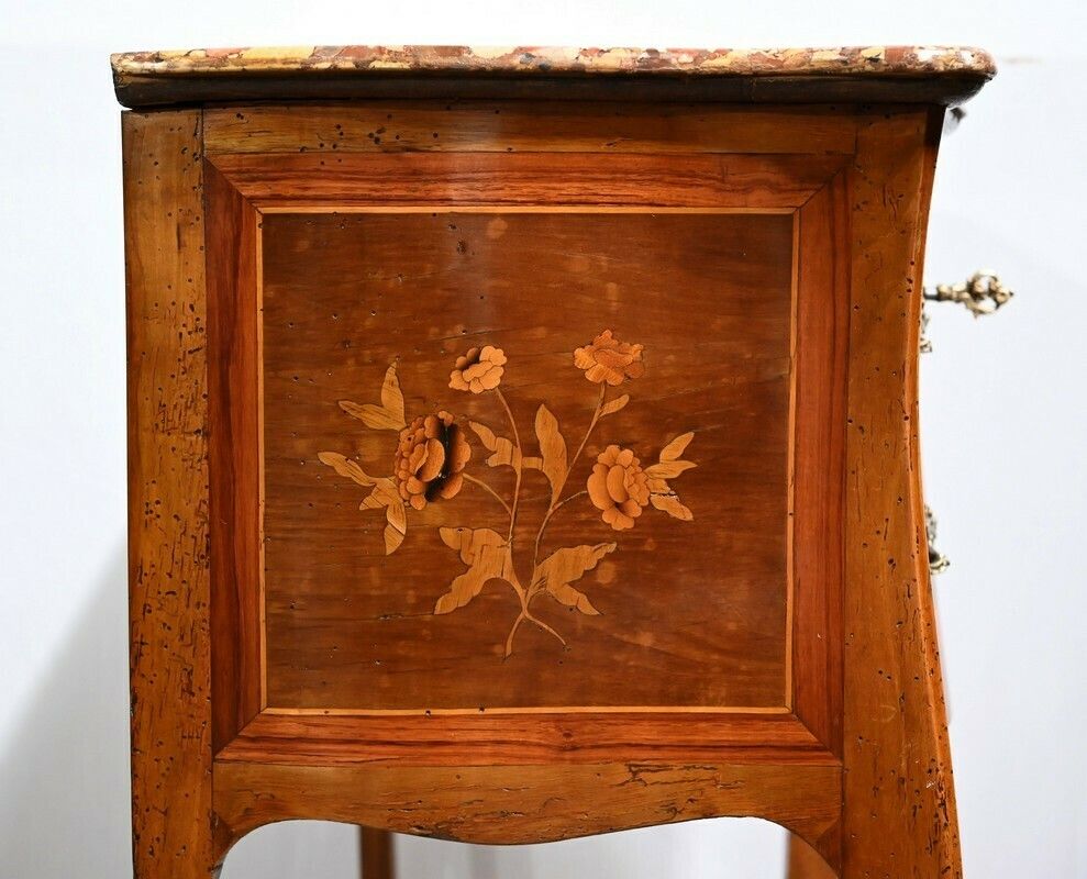 photo vintage Small Chiffonniere Table In Rosewood And Walnut, Louis XV Style   2nd Half Nineteenth