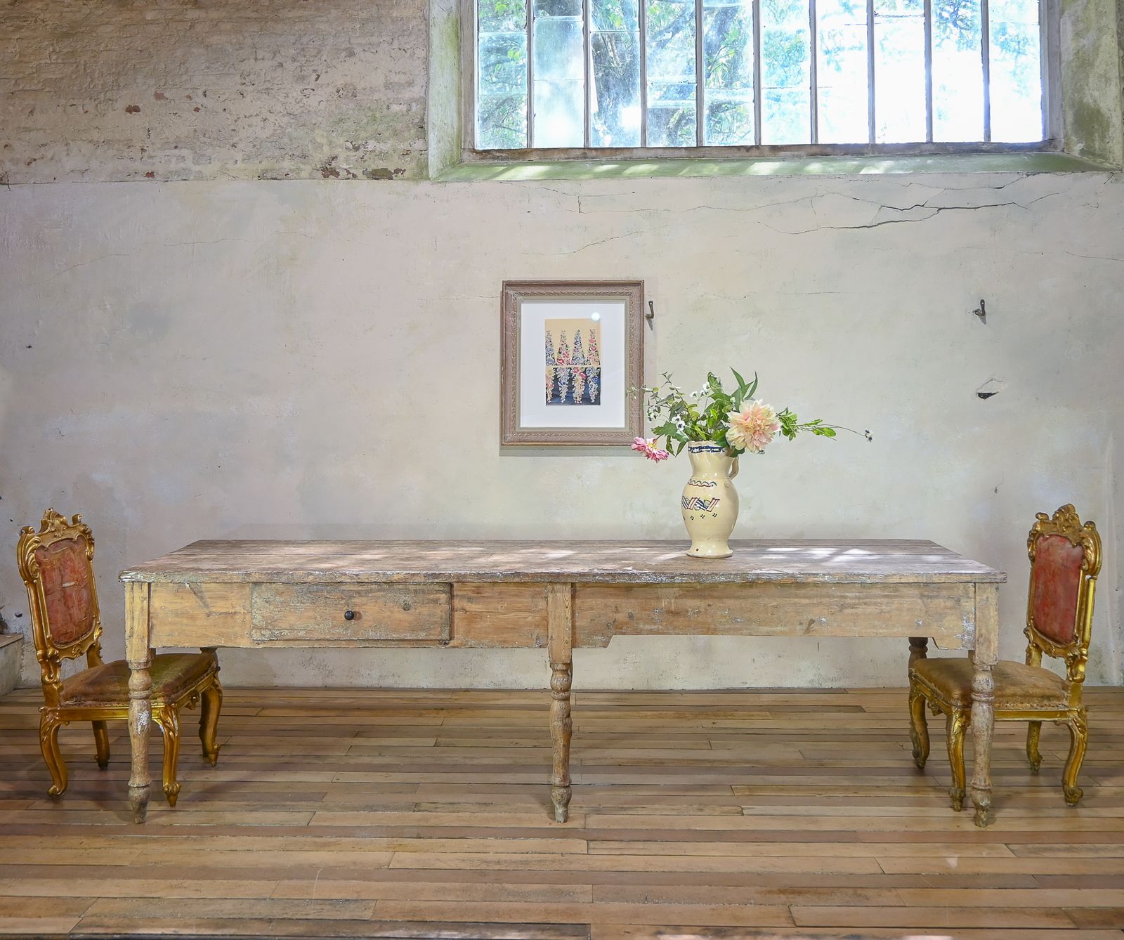 photo for sale Reserved A Large 18th Century French Painted Farmhouse Dining Table