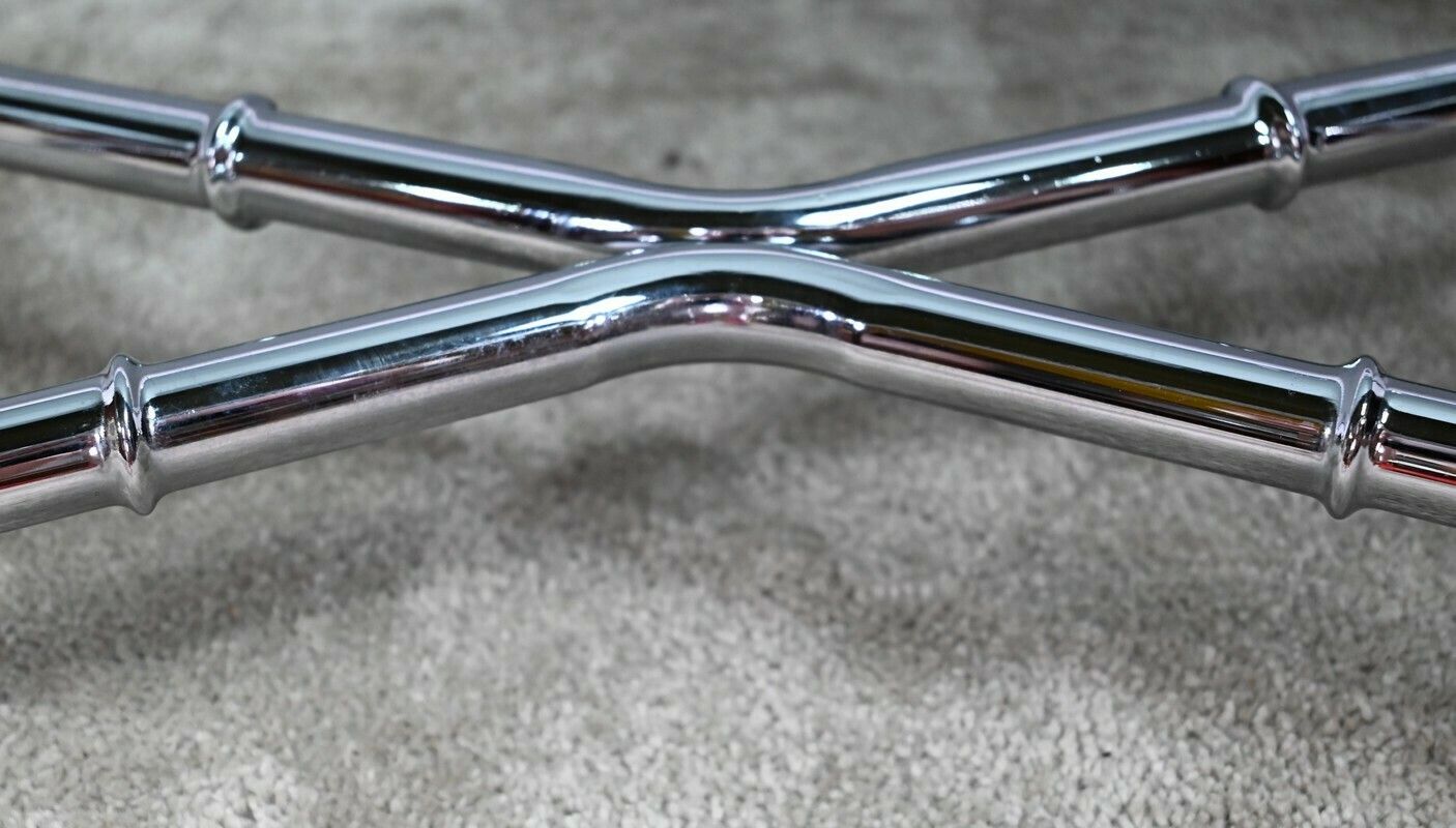 Furniture Coffee Table In Chromed Metal, Bamboo Spirit – 1970s photo