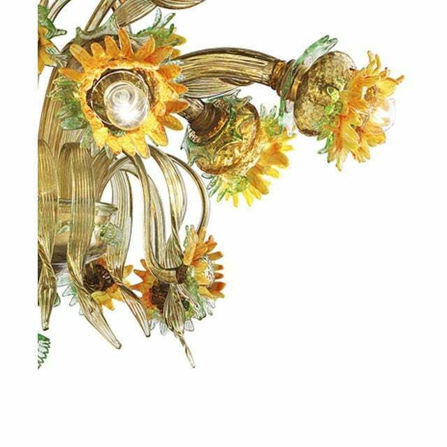 Lighting Classical Venetian Sunflowers Murano Glass Chandelier photo