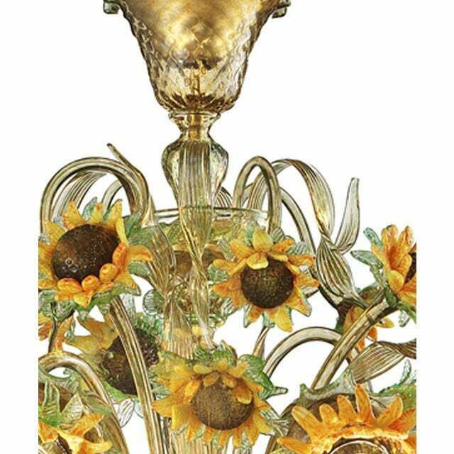 12152.0 Classical Venetian Sunflowers Murano Glass Chandelier photo