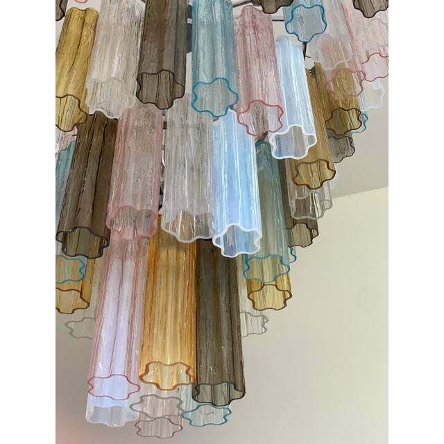 Contemporary Multicolor“Tronchi” Murano Glass Chandelier In Venini Style photo 29760.0
