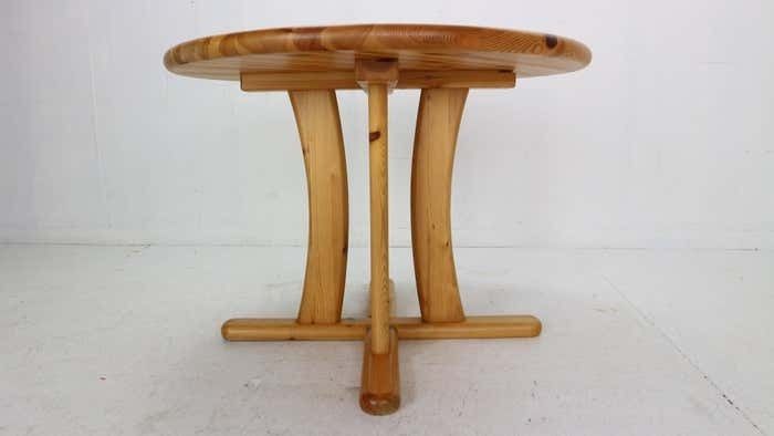 Furniture Rainer Daumiller Style Round Solid Pinewood Dinning Table 1970''S Denmark photo