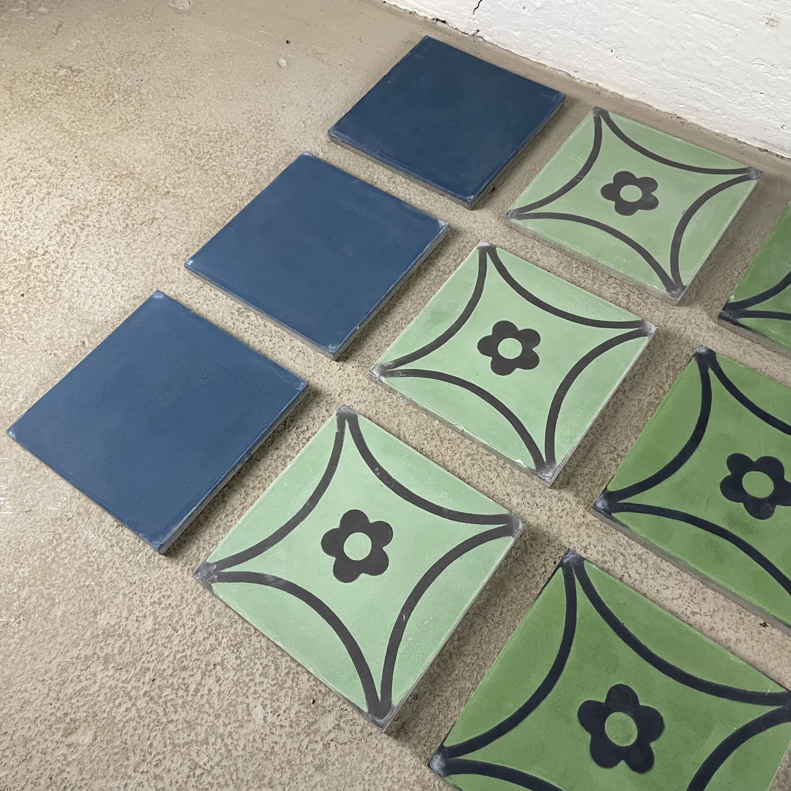 Batch Of 7.5 Square Metres Of Mixed Colour Emery & Cie Floor Tiles photo for sale