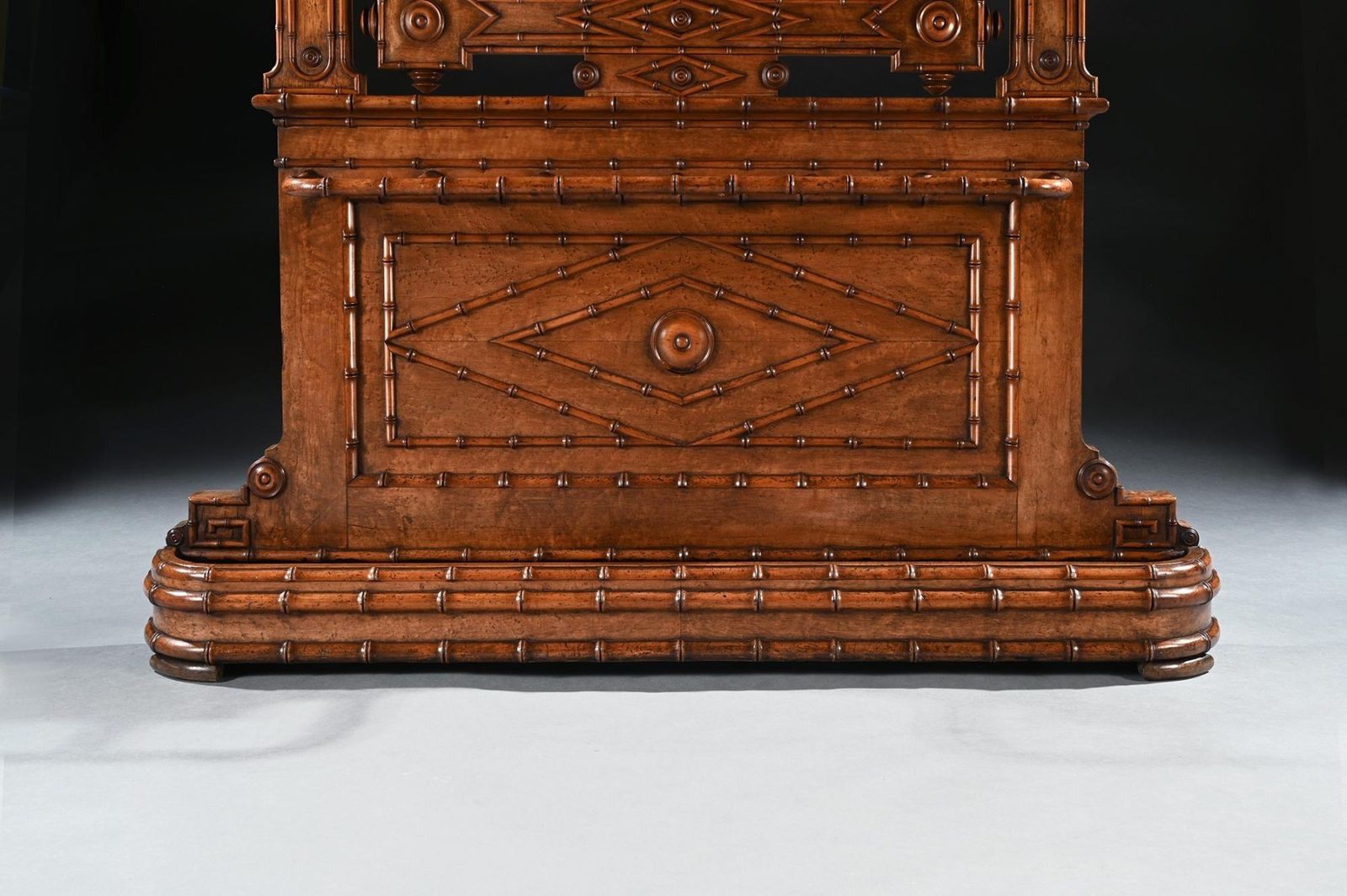 French Aesthetic Period Japonisme Birdseye Maple Faux Bamboo Hall Stand photo 4850.0