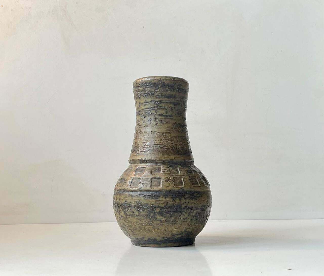 Bitossi Camouflage Glaze Chamotte Stoneware Vase By Aldo Londi photo 381.0