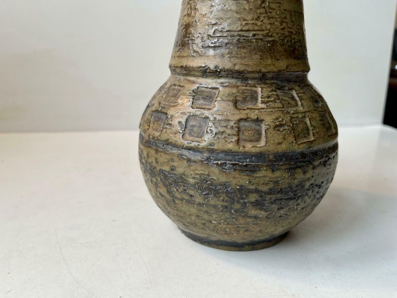 Bitossi Camouflage Glaze Chamotte Stoneware Vase By Aldo Londi photo buy