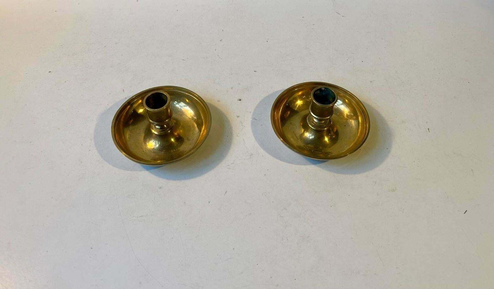 Antique Officer's Campaign, Travel Candleholders In Brass, Circa 1800 photo for sale