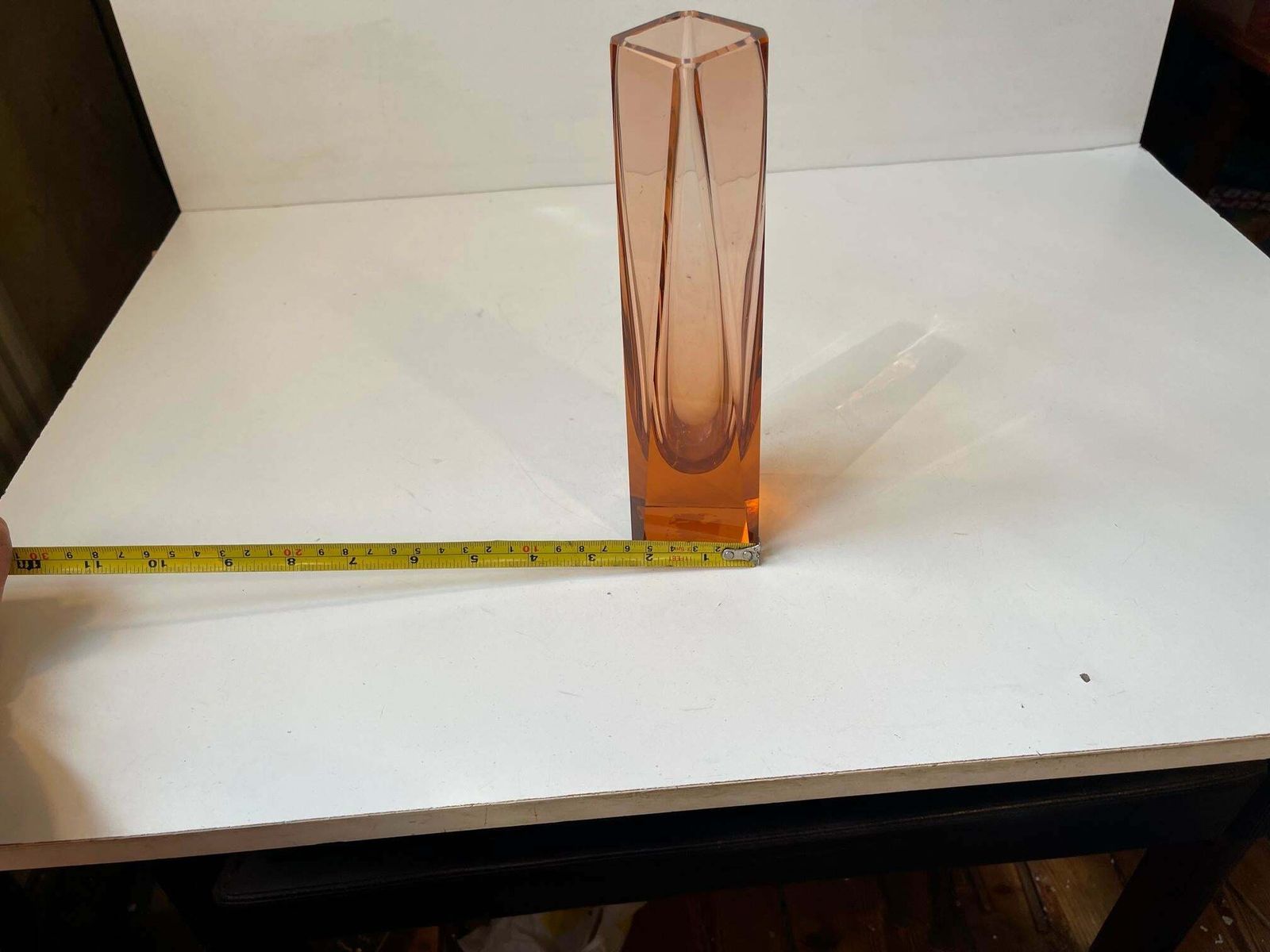 Alessandro Mandruzzato Tulip Vase In Peach Murano Glass, 1970s photo Home Decor