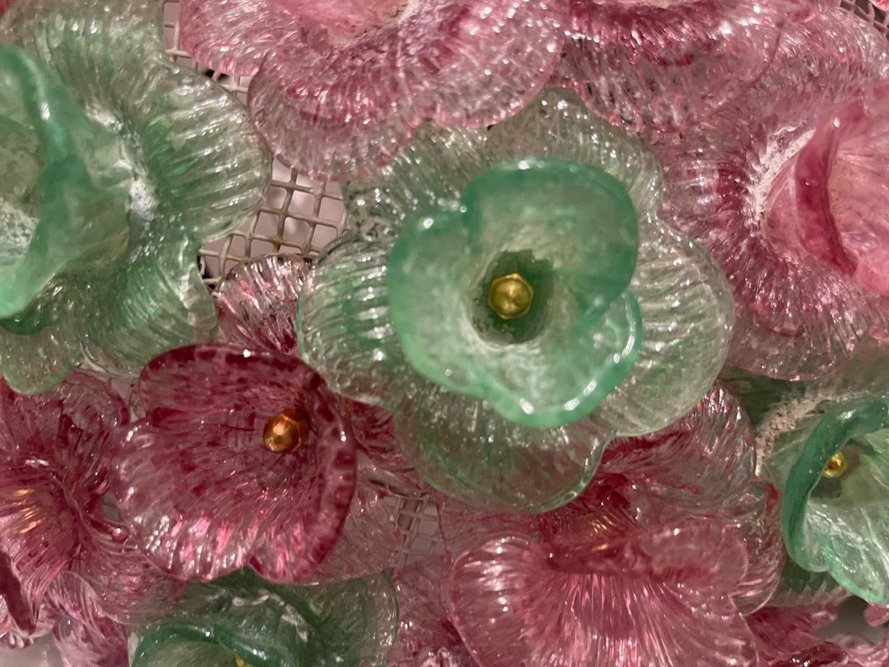 photo for sale Large Murano Glass Flower Flushmount 1970’s