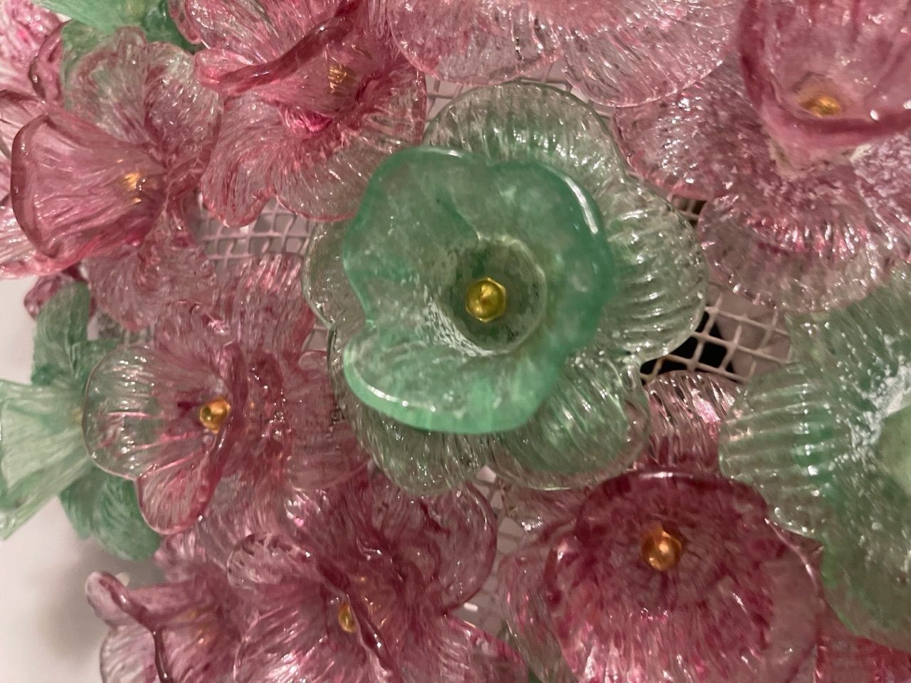 1500.0 Large Murano Glass Flower Flushmount 1970’s photo