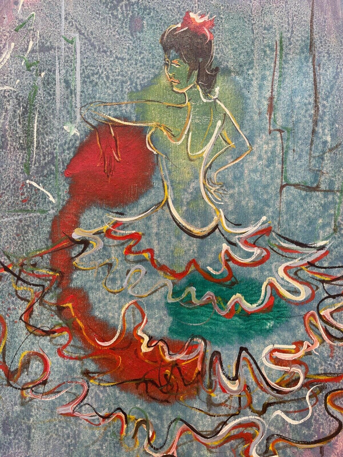 Oil Painting On Canvas, 1975, Relois, Flamenco photo furniture