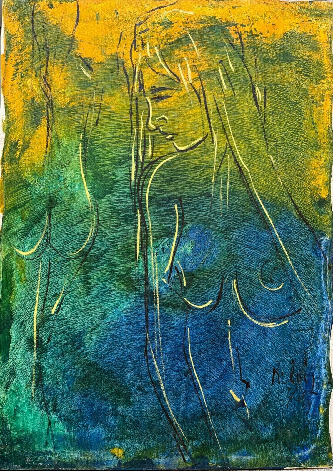 Oil Painting On Canvas, 1975, Relois, Nude