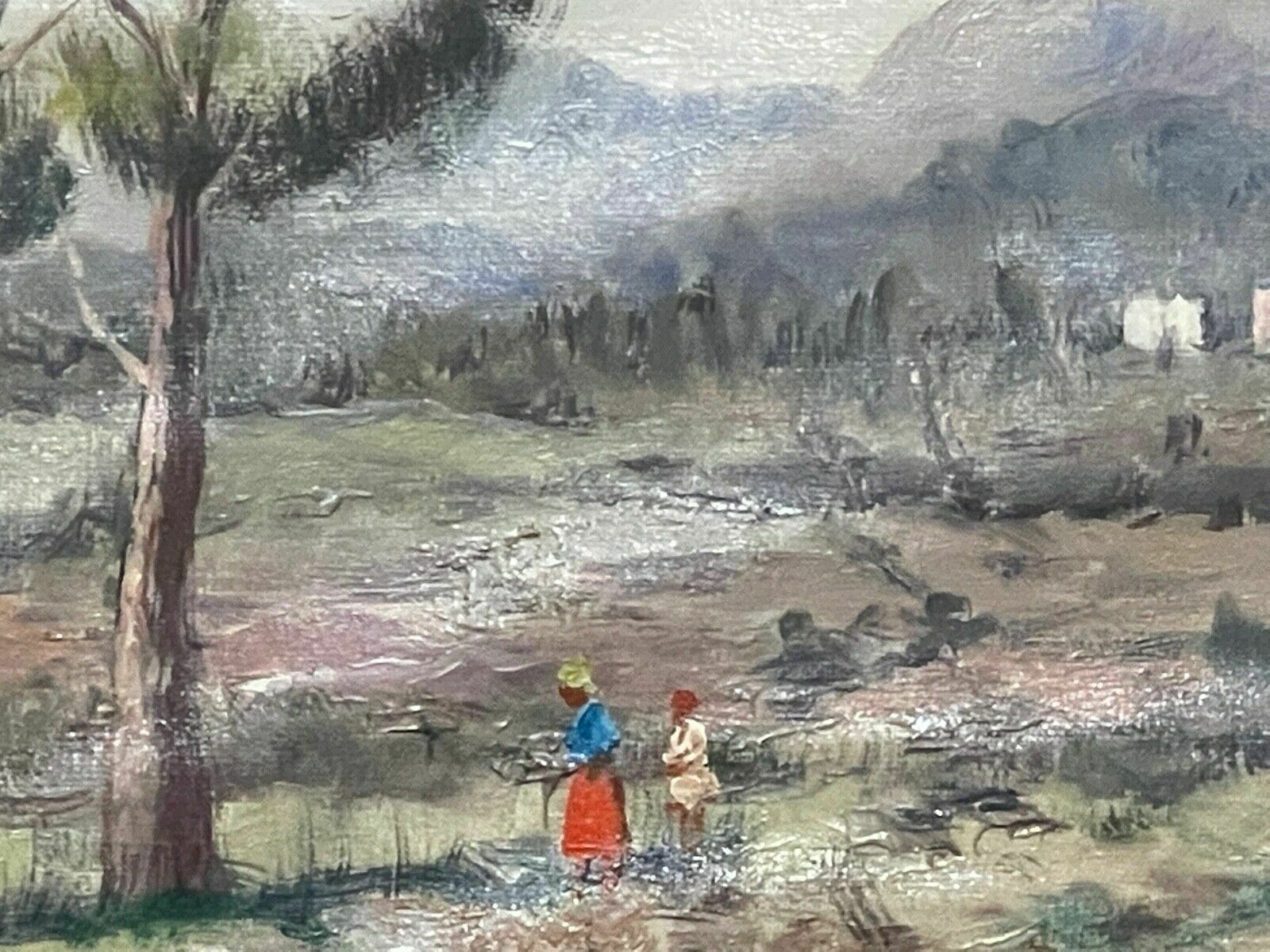 Oil Painting On Canvas, Sicilian Landscape, Rosary Of Fazio, 20th Century photo 755.04