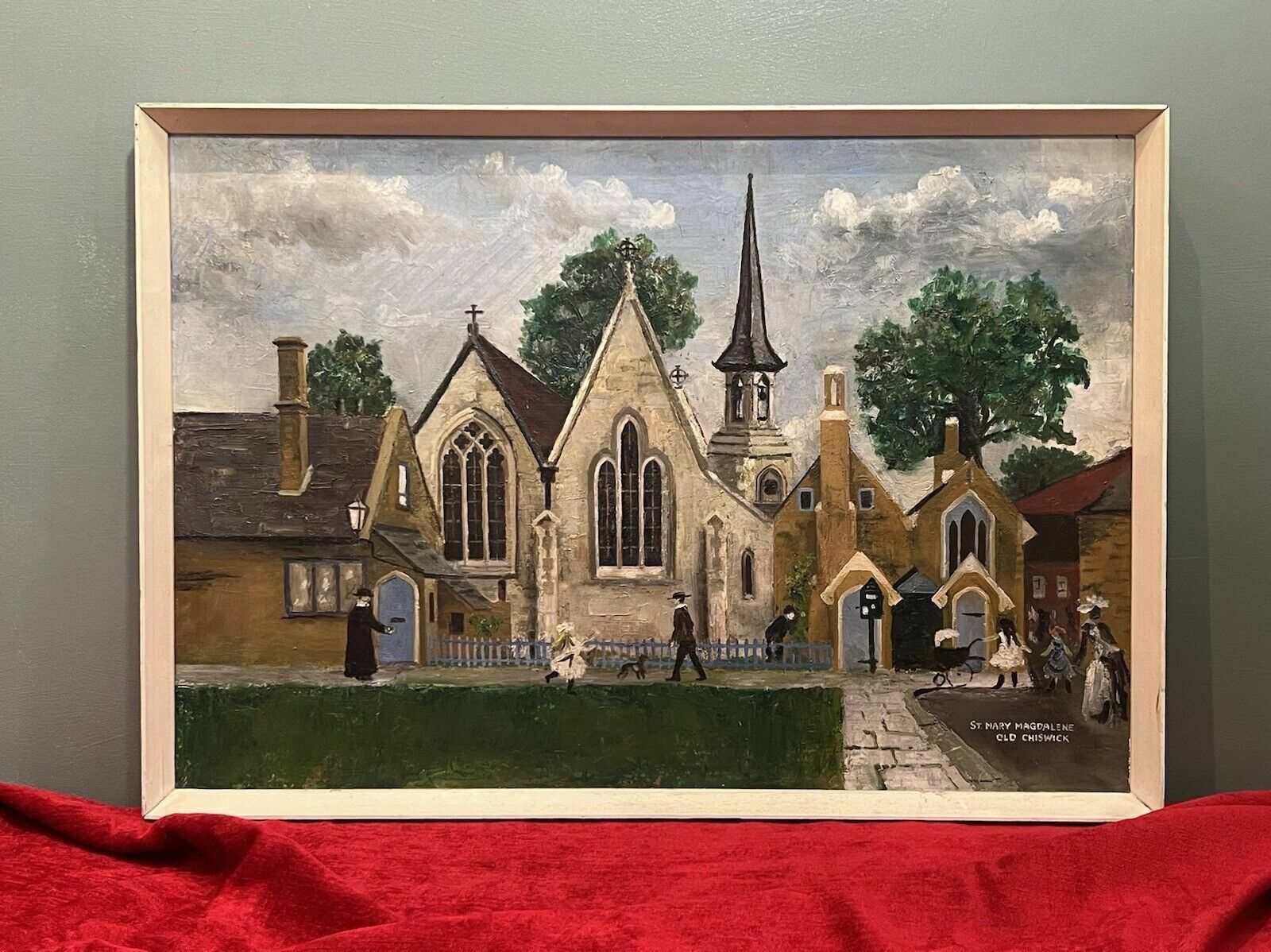 Contemporary Naïve St Mary Magdalene Old Chiswick Oil Painting On Canvas