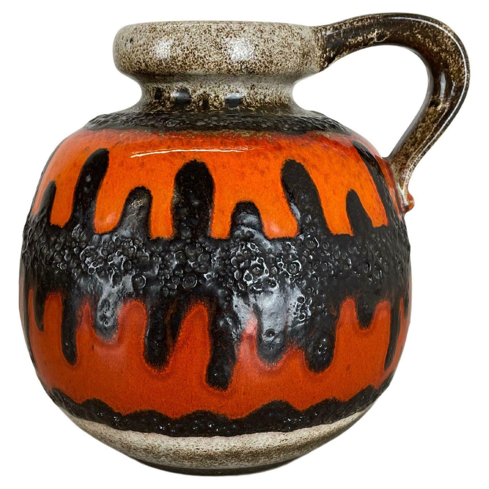 Rare Pottery Super Colour Fat Lava Multi Colour 484 Vase Scheurich Wgp, 1970s